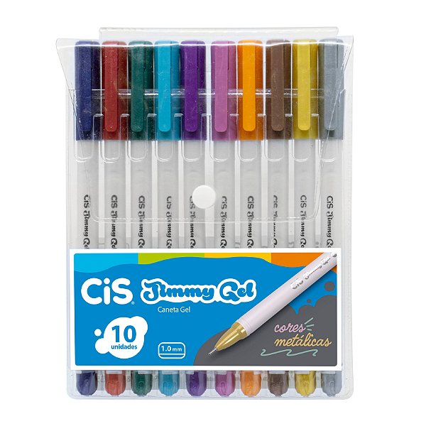 CANETA CIS JIMMY GEL CORES METALICAS COM 10UN