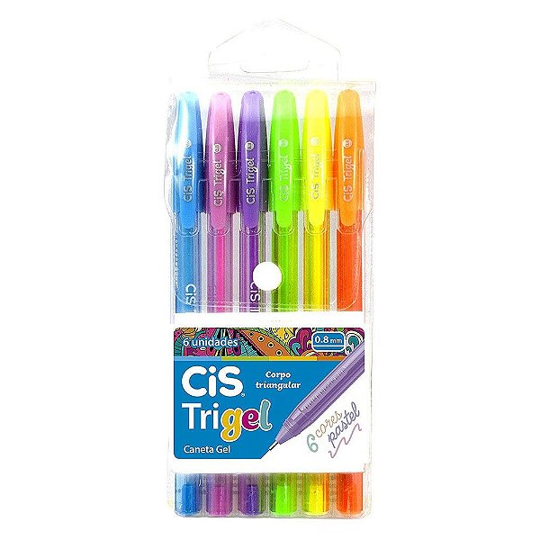 CANETA TRIGEL CIS 6 CORES PASTEL