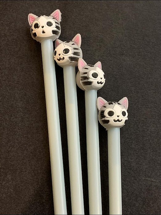 CANETA GATINHO CINZA
