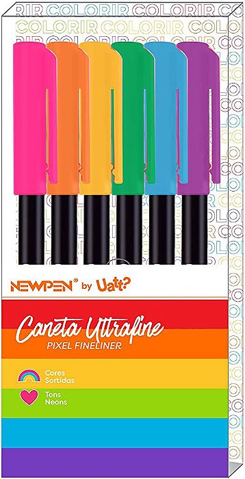 CANETA ULTRAFINA PIXEL NEON UATT