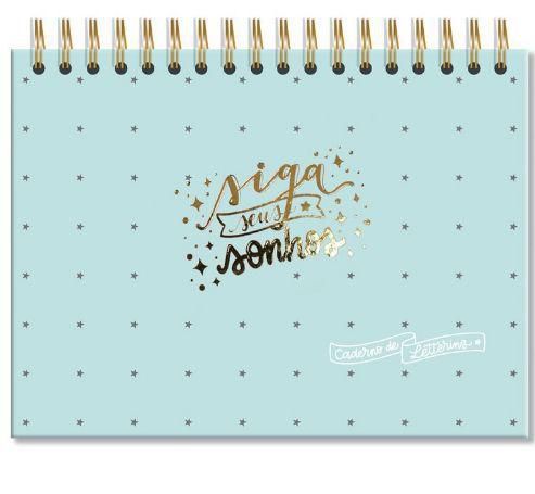 CADERNO DE LETTREING VERDES ESTRELAS