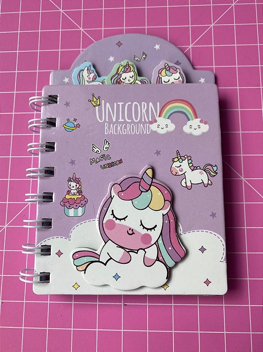 MINI CADERNINHO DE UNICORNIO