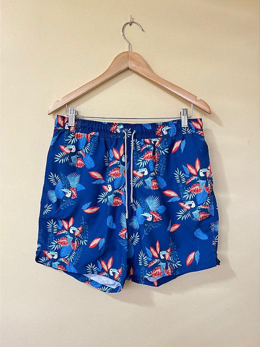 Shorts Tropical Toucan  Marinho