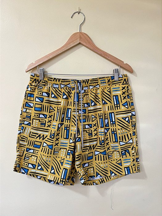 Shorts Abstract Symbols Amarelo