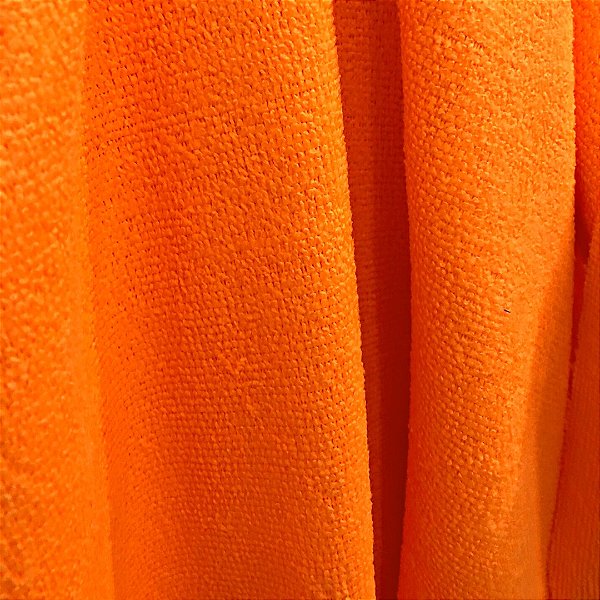 Tecido Atoalhado Felpudo Microfibra - Laranja