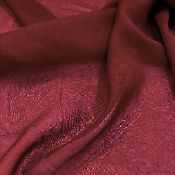 Musseline Chiffon Tecido - Marsala - 1,50m de Largura