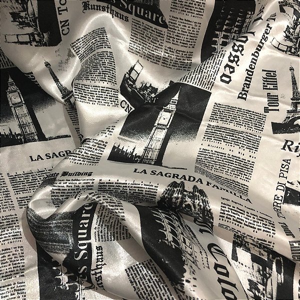 Cetim Estampado - Jornal
