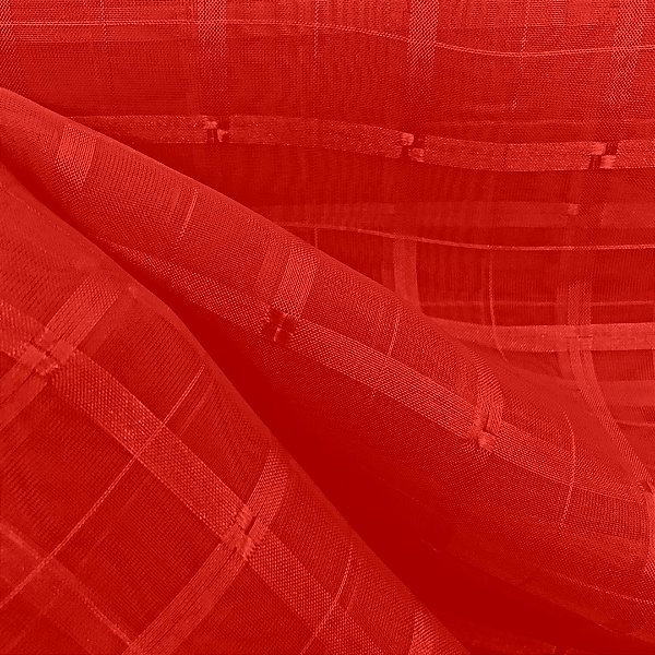 Tecido Voil Xadrez - Vermelho - 3,00m de Largura