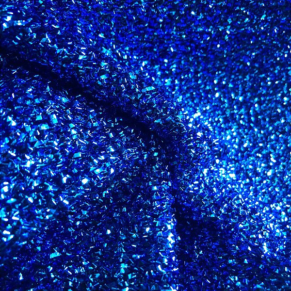 Tecido Lurex Esponja - Azul Royal - 1,50m de Largura