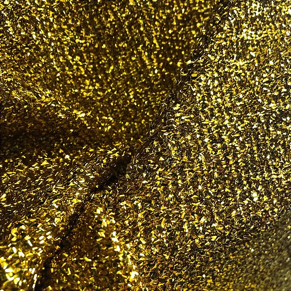 Tecido Lurex Esponja - Dourado - 1,50m de Largura