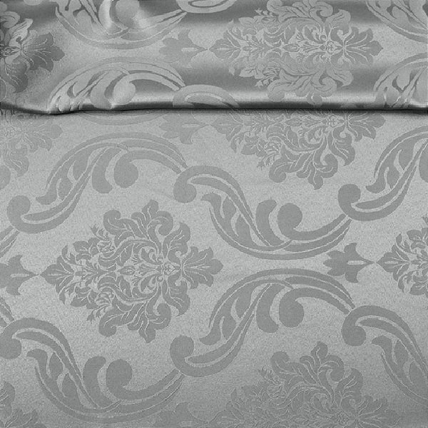 Tecido Jacquard Estampado - Colonial Cinza - 2,80m de Largura