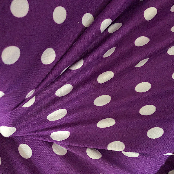 Malha Suede Poá Bolinha 1cm - Roxo - 1,60m de Largura