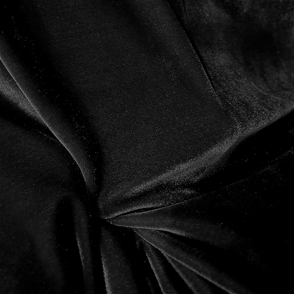 Tecido Veludo Cristal - Preto - 1,50m de Largura