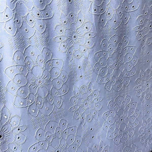 Malha Laise Vitral Floral - Azul Claro - 1,60m de Largura