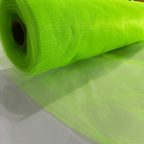 Tule Delfim – Verde Neon - 1,20m de Largura – Rolo com 50 metros