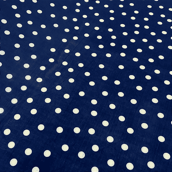 Liganete Estampada - Azul Poá Branco - 1,60m de Largura