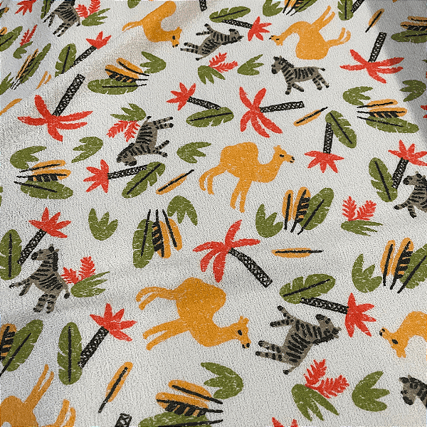 Tecido Atoalhado Estampado 100% Algodão - Camelo - 1,82m de Largura | Extra Largo e Super Absorvente
