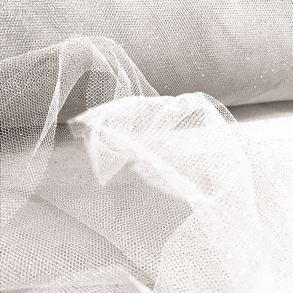Tule Glitter - Off White - 1,47m de Largura