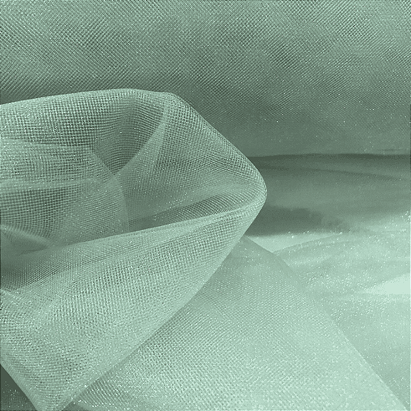 Tecido Tule com Brilho - Verde Menta - 3,20m de Largura