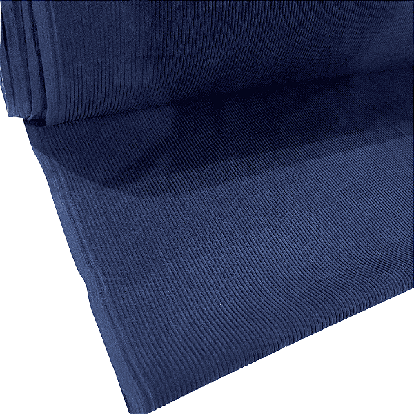 Tecido Veludo Cotelê com Elastano - Azul Marinho - 1,50m de Largura | Estrutura, Conforto e Estilo Retrô-Chic