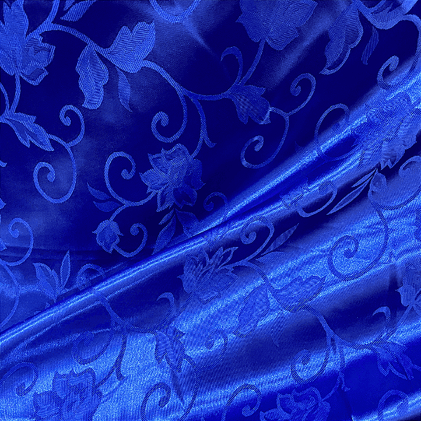 Jacquard Satin - Azul Royal - 1,50m de Largura | Brilho Discreto e Textura para Decoração