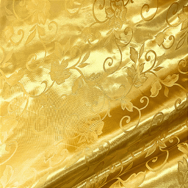 Jacquard Satin - Amarelo - 1,50m de Largura | Brilho Discreto e Textura para Decoração
