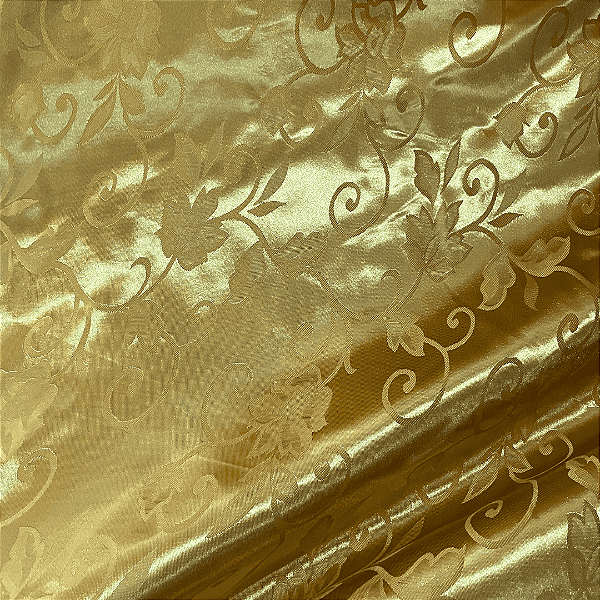 Jacquard Satin - Dourado - 1,50m de Largura | Brilho Discreto e Textura para Decoração
