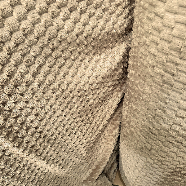 Tecido Fleece Ultra Soft Colmeia - Bege - 2,50m de Largura - 100% Poliéster - Mantas e Roupas de Inverno