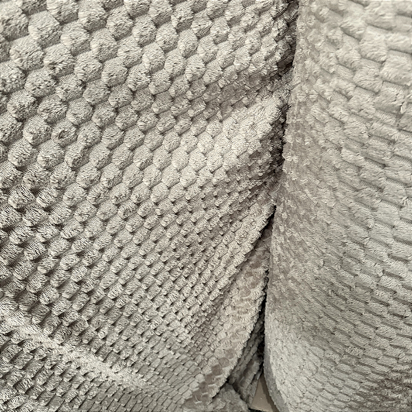 Tecido Fleece Ultra Soft Colmeia - Bege Claro - 2,50m de Largura - 100% Poliéster - Mantas e Roupas de Inverno