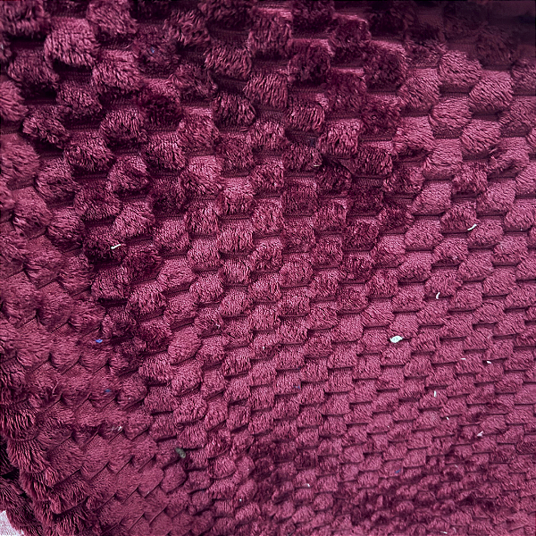 Tecido Fleece Ultra Soft Colmeia - Marsala - 2,50m de Largura - 100% Poliéster - Mantas e Roupas de Inverno