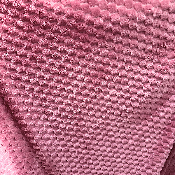 Tecido Fleece Ultra Soft Colmeia - Rose - 2,50m de Largura - 100% Poliéster - Mantas e Roupas de Inverno