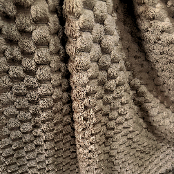 Tecido Fleece Ultra Soft Colmeia - Marrom - 2,50m de Largura - 100% Poliéster - Mantas e Roupas de Inverno