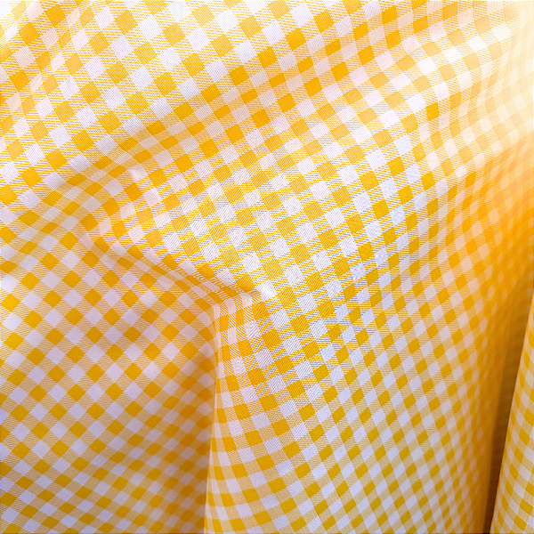 Tecido Xadrez Amarelo 7mm - 100% Poliéster - 1,50m de Largura