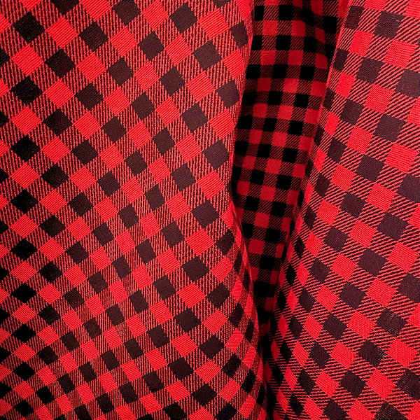 Tecido Xadrez Vermelho e Preto 7mm - 100% Poliéster - 1,50m de Largura