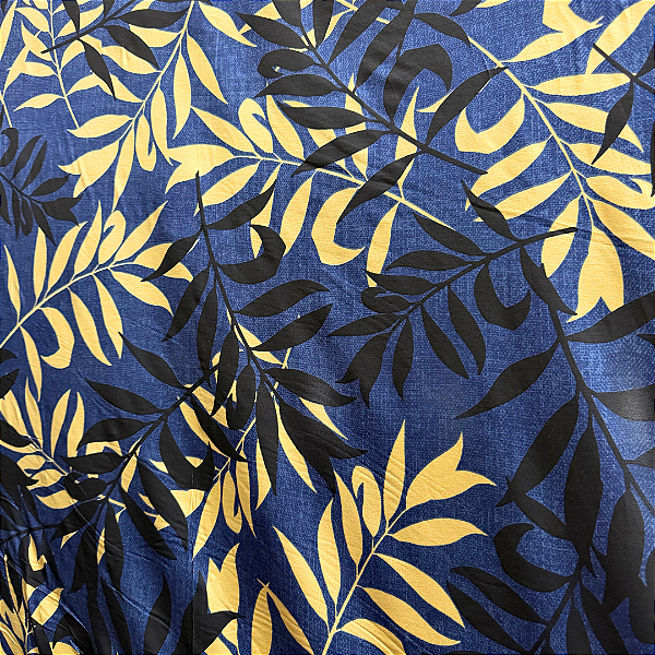 Viscolycra Estampada - Ramagem Fundo Azul - 1,80m de Largura