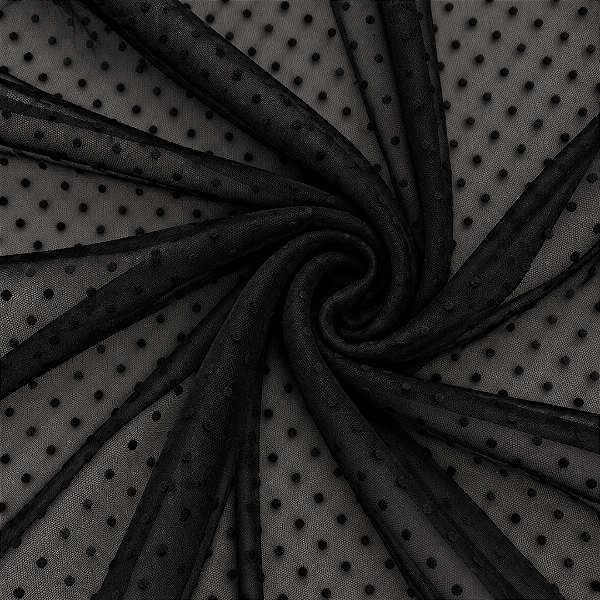 Tule Poá 5mm - Preto - 1,50m de Largura