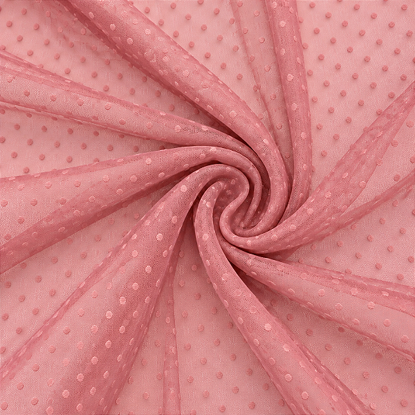 Tule Poá 5mm - Rose - 1,50m de Largura