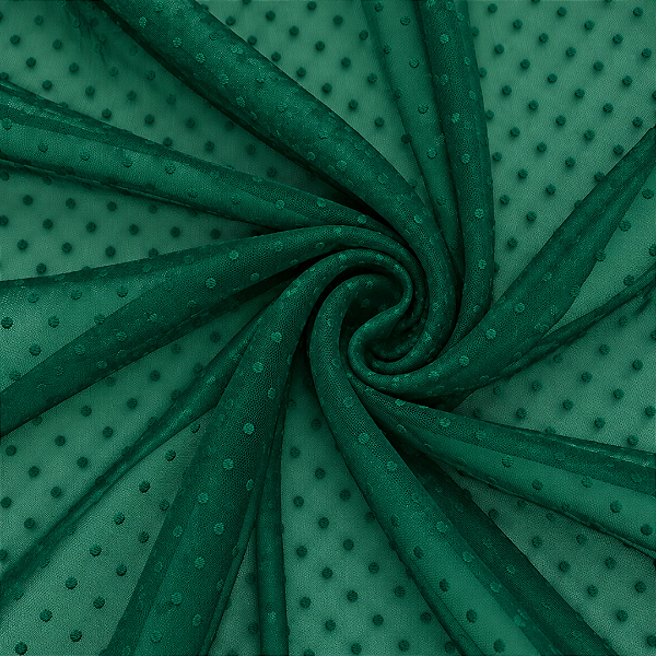 Tule Poá 5mm - Verde Esmeralda - 1,50m de Largura
