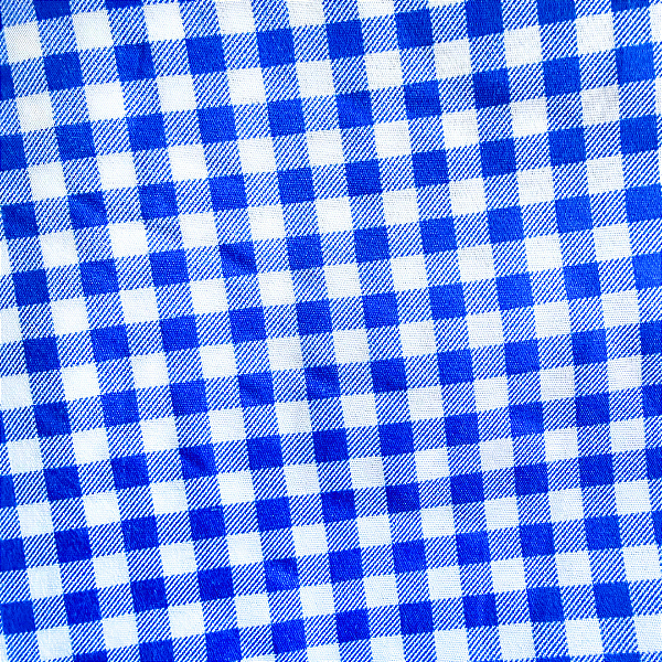 Tricoline Estampado - Xadrez Azul Royal 7mm - 100% Poliéster - 1,50m de Largura