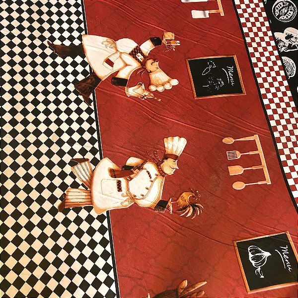 Plástico Térmico Estampado - Chefs Preto