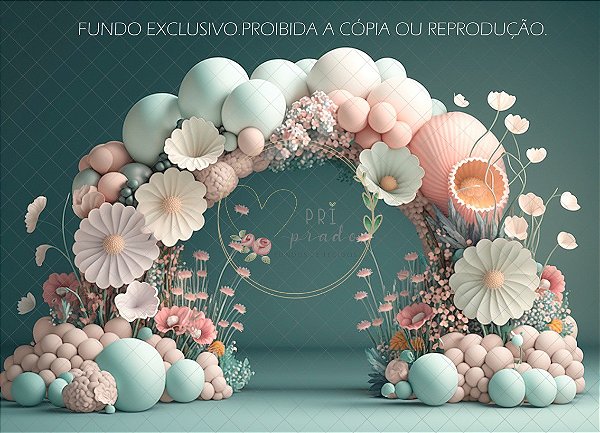 balao 3D flores