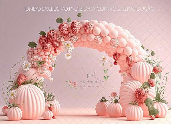 balao 3D  morango