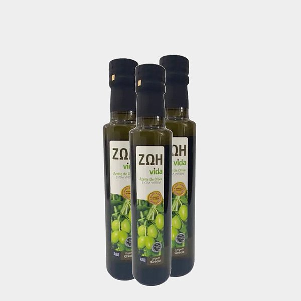 Kit 3 Azeites de Oliva Extra Virgem Grego Zoh Vida 250ml