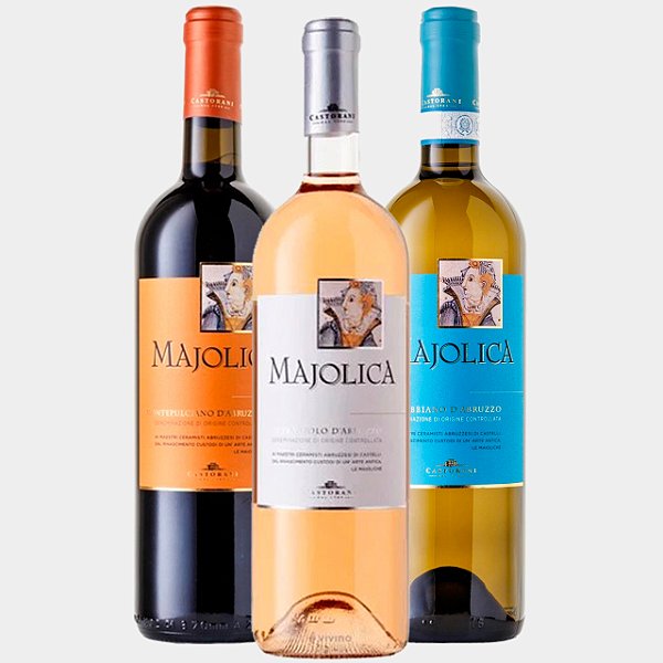 Série 3 Majolica's Tinto, Rosé e Branco (Trebbiano)