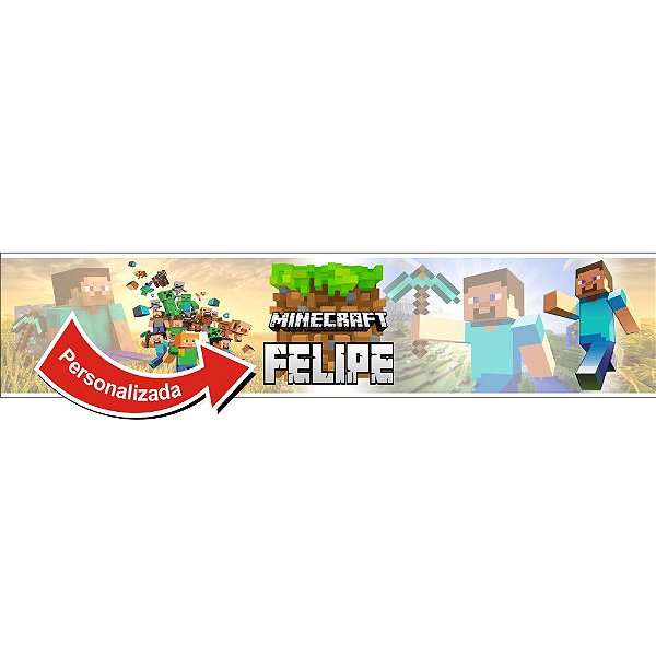 Adesivo de Parede Minecraft - NOME PERSONALIZADO - Adesivos de Box, Parede,  Decoração em Geral