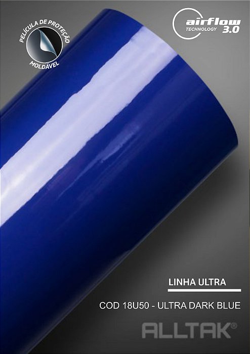 Adesivo envelopamento Dark Blue ( Largura do rolo - 1,38m ) - VENDA POR METRO