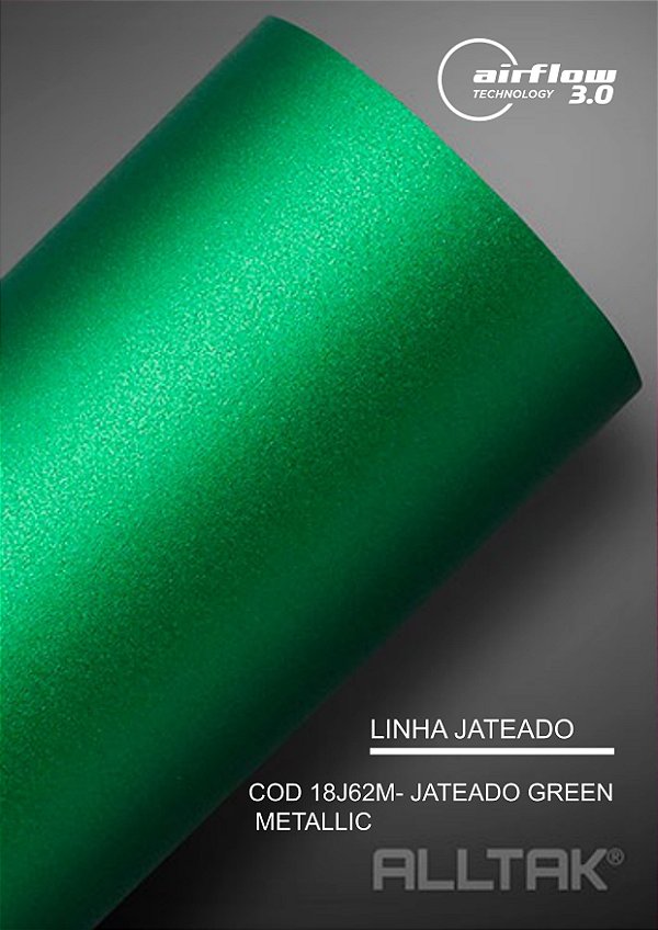 Adesivo Envelopamento Jateado Green Metallic - ( Largura Do Rolo - 1,38m ) - VENDA POR METRO