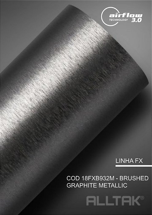 Adesivo Envelopamento  Escovado Graphite Metallic  ( Largura do rolo 1,38 m ) - VENDA POR METRO
