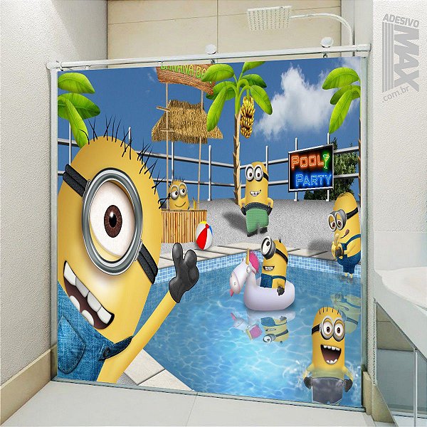 Adesivo Box - Minions na Piscina