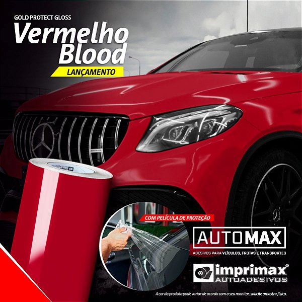 Adesivo Protect Gloss Vermelho Blood  (Largura 1,40m) - VENDA POR METRO